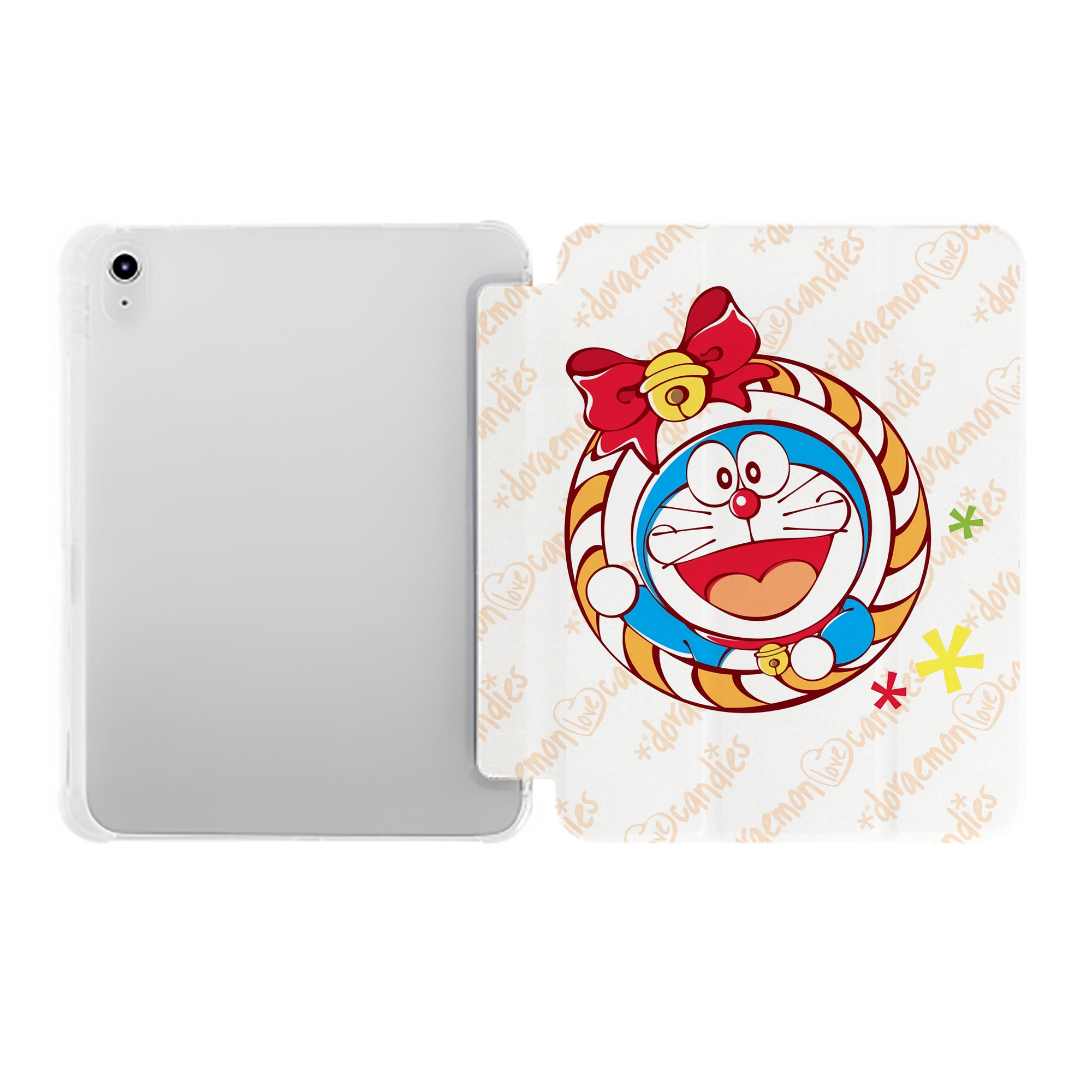 （画像用） ドラえもん Doraemon IPad ケース ペン収納付き 三つ折りスタンド PUレザー×シリコン 対応機種9.5/10.5/10.9インチ